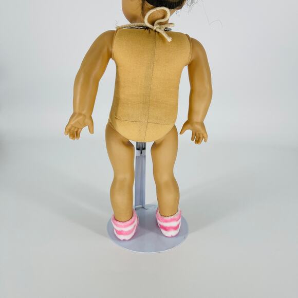 White And Pink Stripe Ankle Height Fluffy Socks for 18 Inch Dolls - GUC - Picture 7 of 12